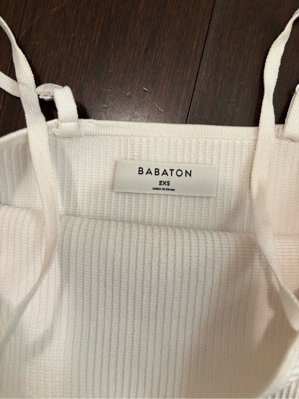 Babaton Ribbed Square-Neck Tank in Cream - Picture 2 of 5
